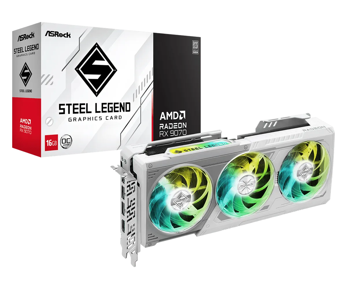 Card màn hình ASROCK AMD Radeon RX 9070  Steel Legend